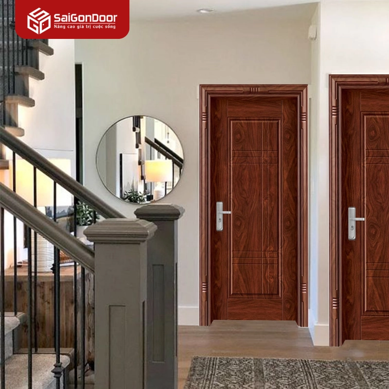 Lựa chọn cửa thép vân gỗ chất lượng tại Saigondoor cho không gian nhà vệ sinh