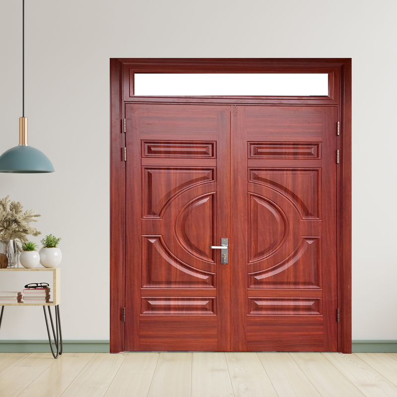 Cửa Thép Vân Gỗ 2 Cánh Bền Đẹp Cho Cửa Đi Chính