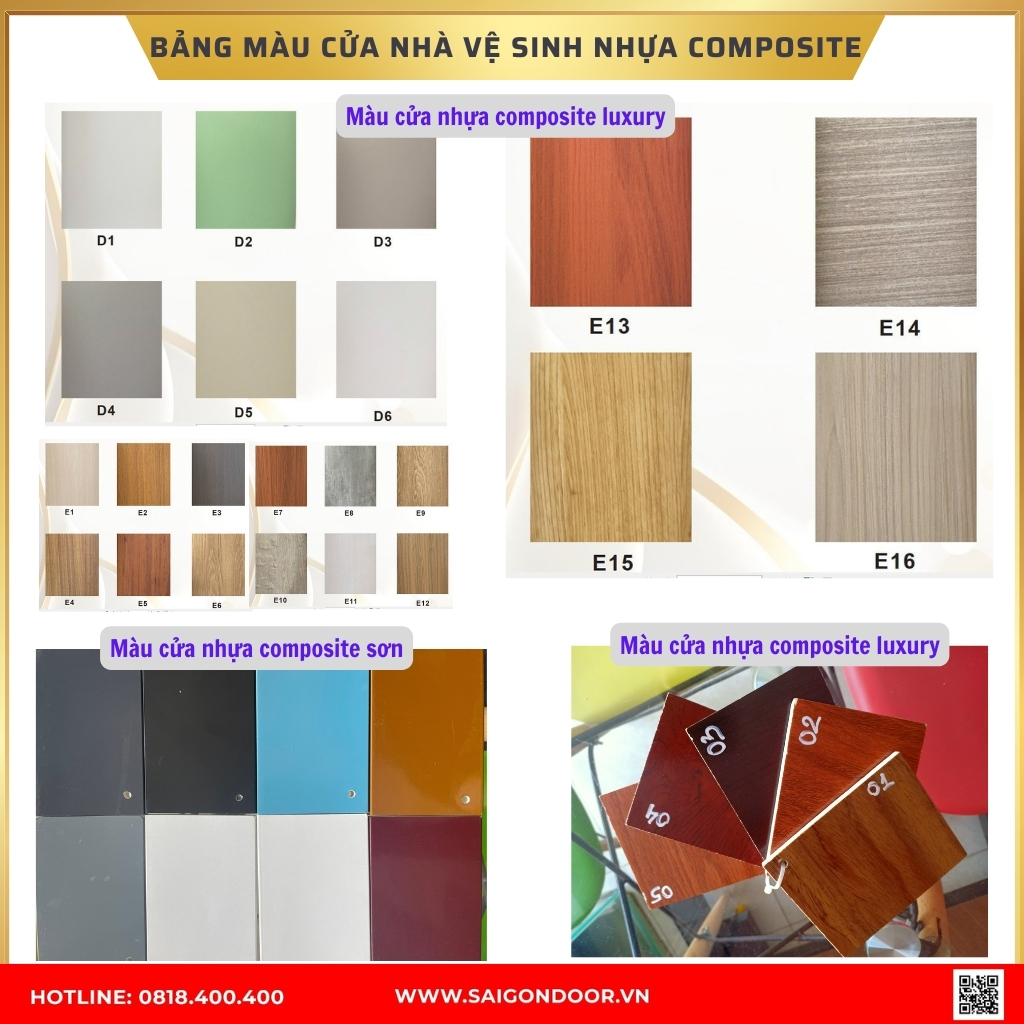 Bảng màu cửa nhà vệ sinh composite