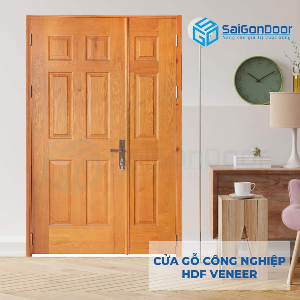 Cửa Gỗ Công Nghiệp HDF Veneer 9A Soi