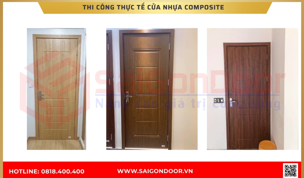 Hình ảnh thi công thực tế cửa nhựa composite