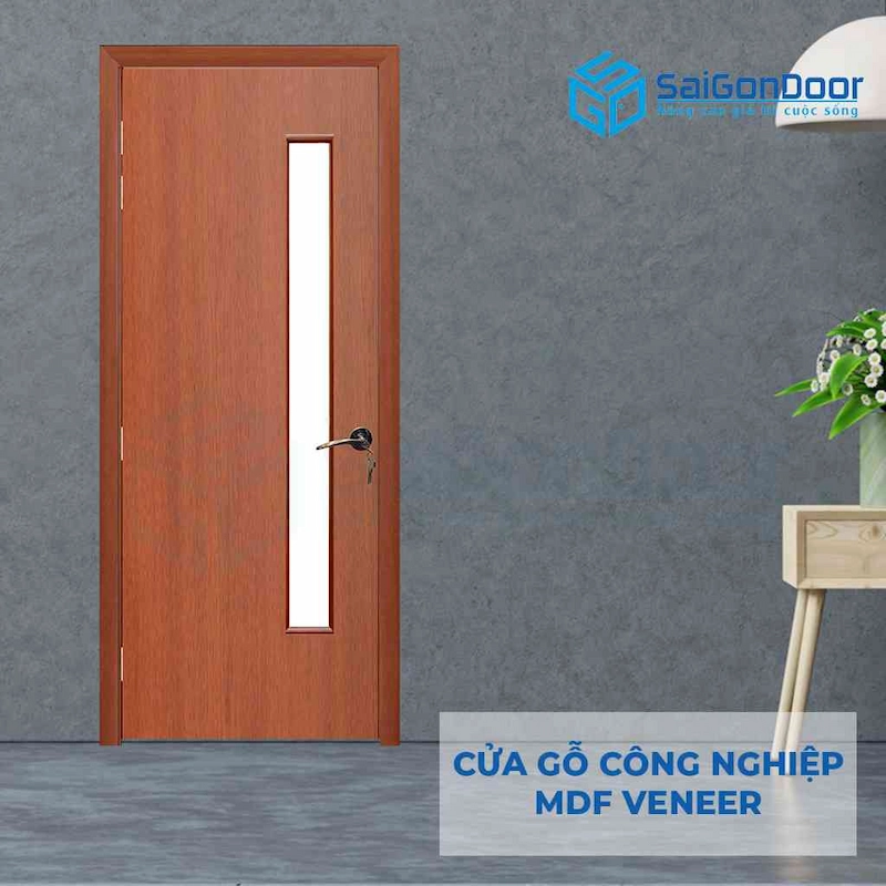 Cửa gỗ công nghiệp MDF Veneer P1G1 Căm Xe