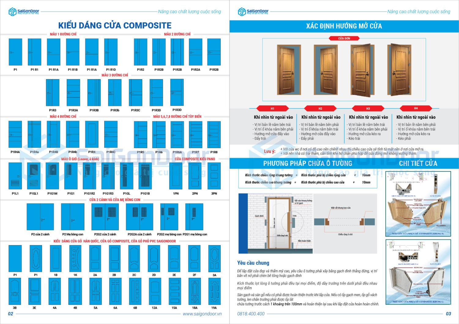 Kiểu dáng cửa nhựa composite, cửa composite, cửa gỗ composite