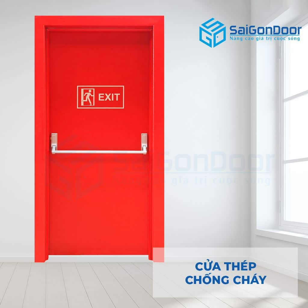 Cửa Thép Chống Cháy TCC Cua thep chong chay P1 thanh thoat hiem day