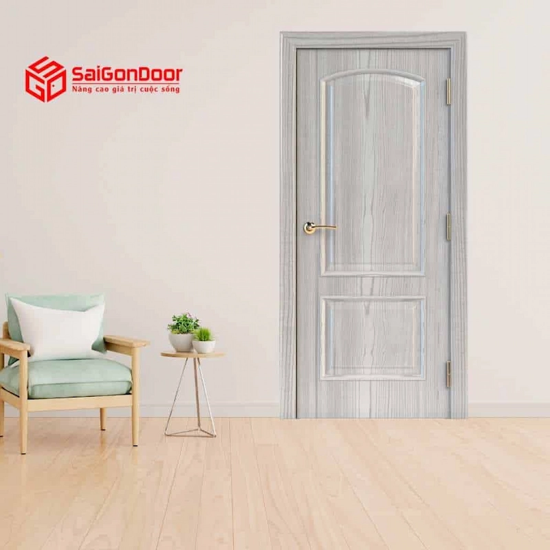 Mẫu cửa nhựa gỗ composite bền đẹp, chịu nước 100%
