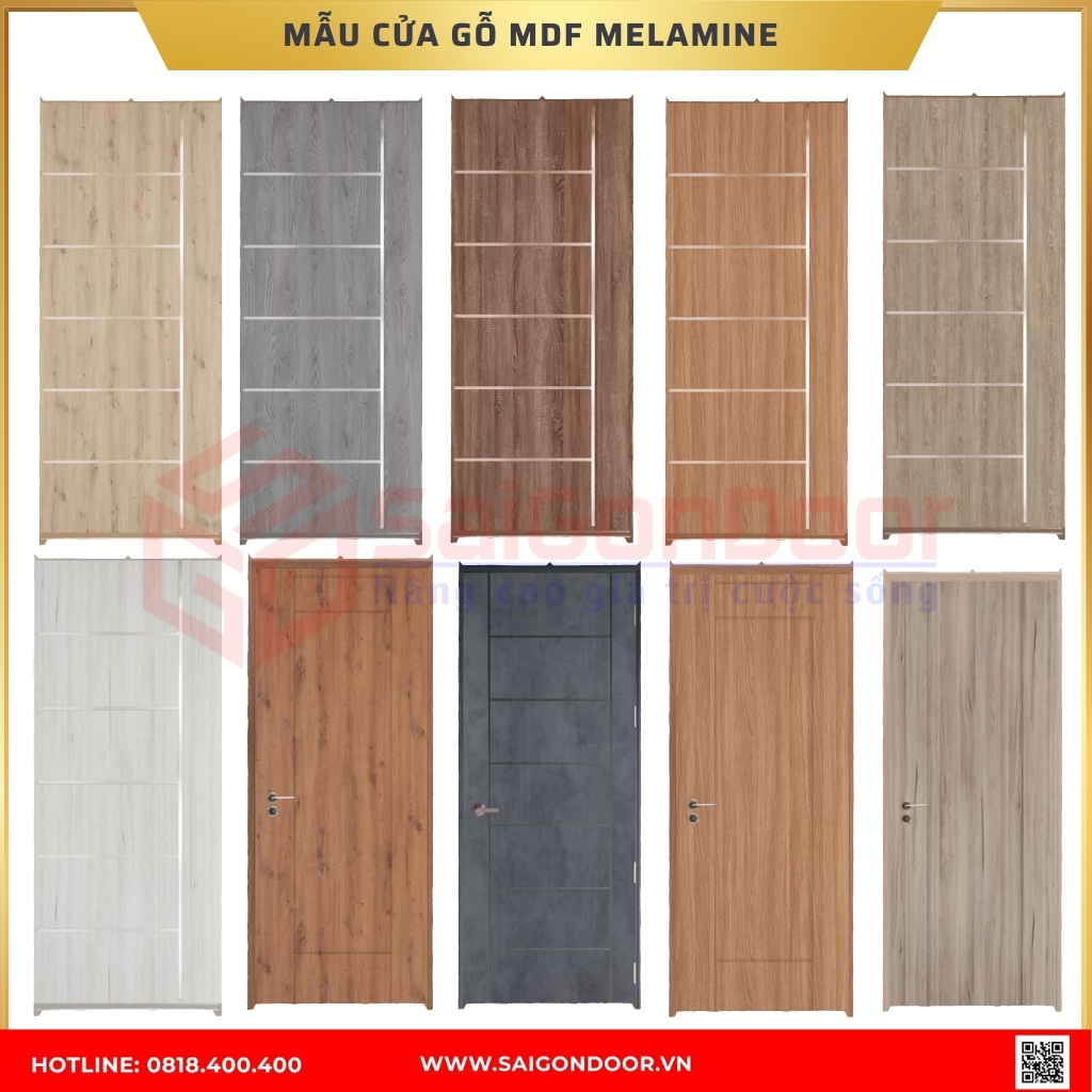 Mẫu cửa MDF Melamine được ưa chuộng