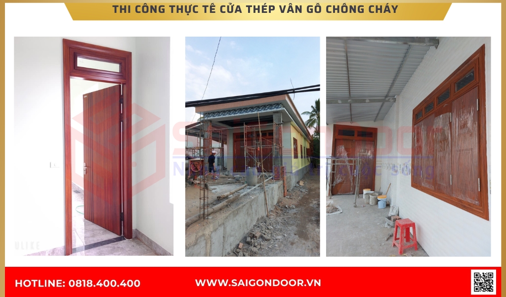 Hình ảnh thi công thực tế cửa thép chống cháy