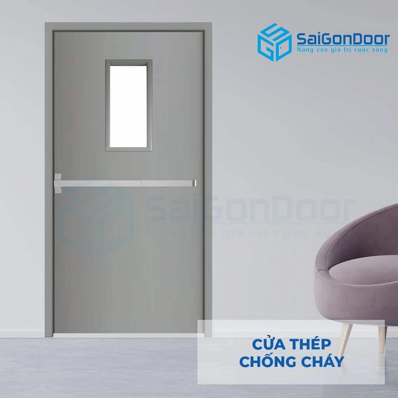Cửa thép chống cháy TCC P1G1 thoát hiểm