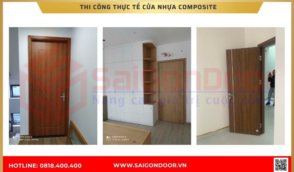 Hình ảnh thi công thực tế cửa nhựa composite Vĩnh Long