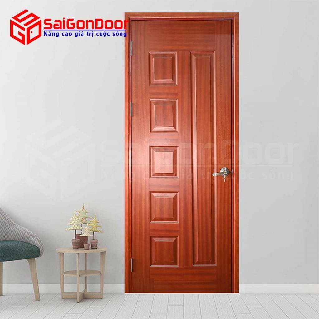 Cửa gỗ công nghiệp HDF Veneer 6B-Sapele