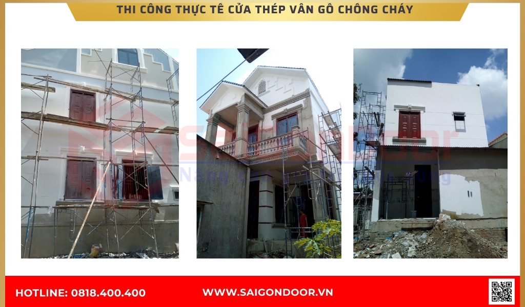 Hình ảnh thi công thực tế cửa thép chống cháy