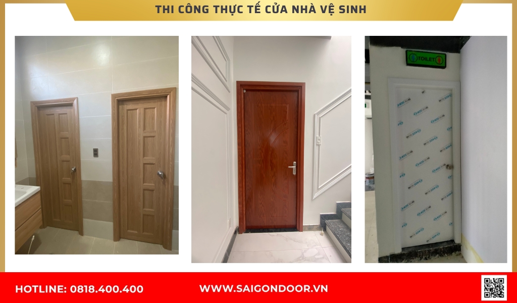 Hình ảnh thi công thực tế cửa nhà vệ sinh