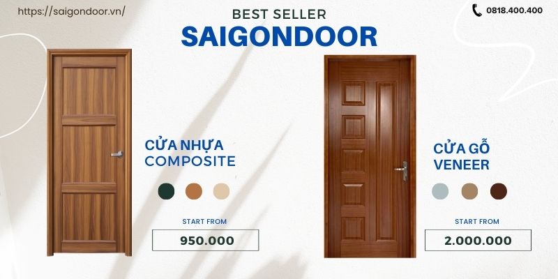 So sánh cửa composite với cửa Veneer về bề mặt 