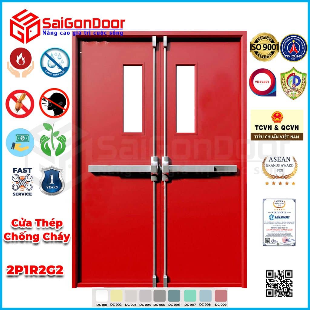 Mẫu cửa thép chống cháy đạt tiêu chuẩn phòng cháy chữa cháy SaiGonDoor