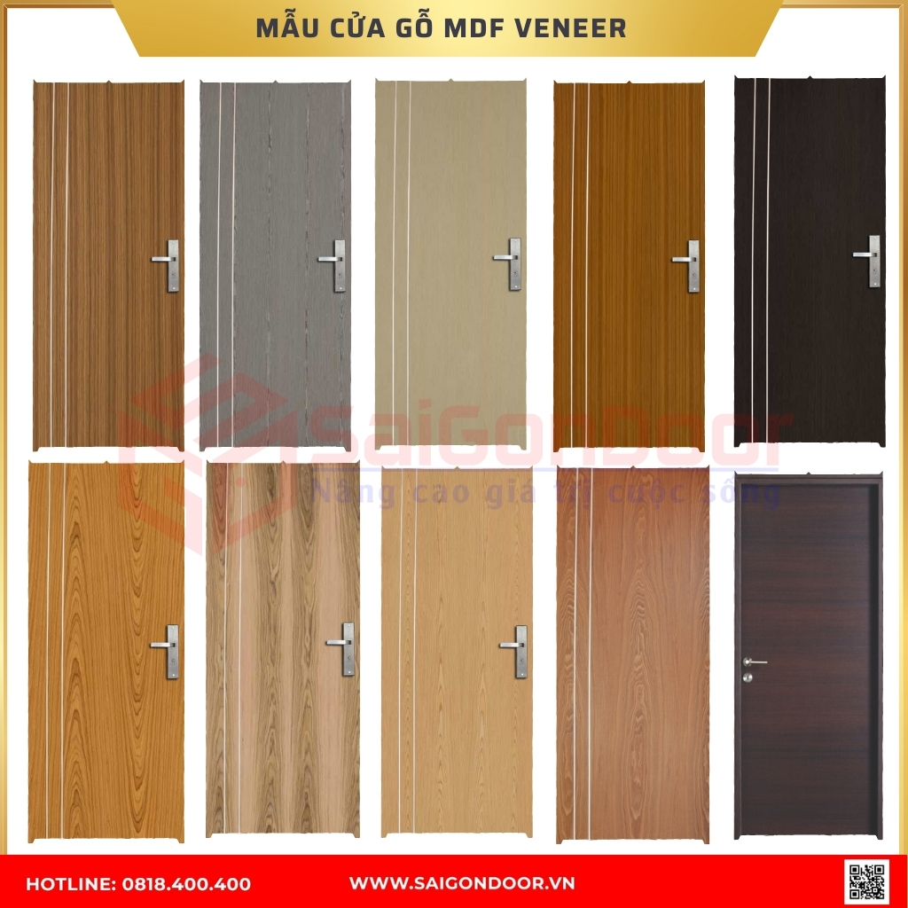 Mẫu cửa gỗ MDF Veneer được ưa chuộng