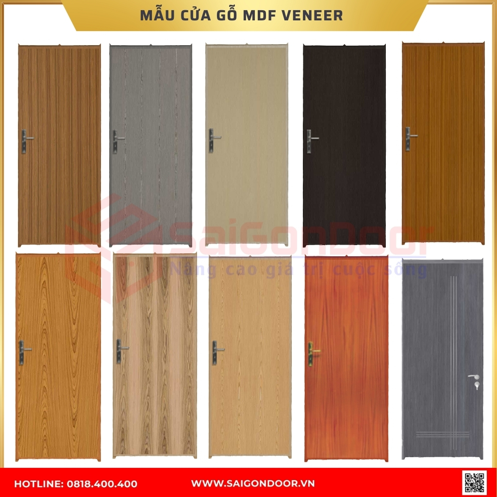 Mẫu cửa gỗ MDF Veneer được ưa chuộng