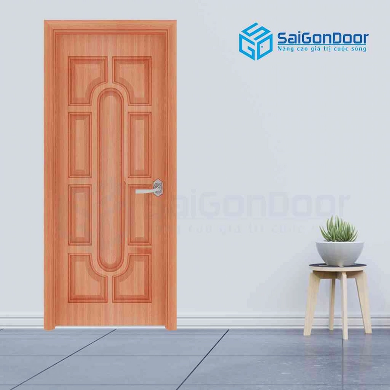 Cửa gỗ công nghiệp HDF Veneer SGD-019 Sapele
