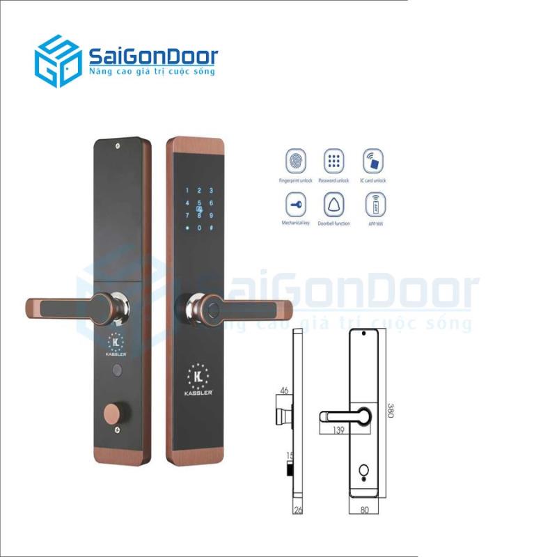 Khóa cửa KL 600 Copper không dùng app