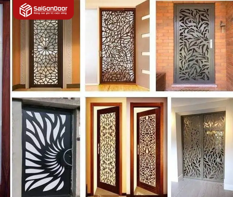 Cửa gỗ tự nhiên khắc CNC