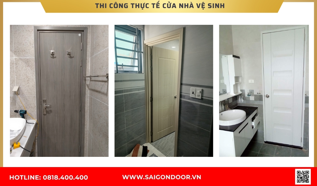 Hình ảnh thi công thực tế cửa nhà vệ sinh