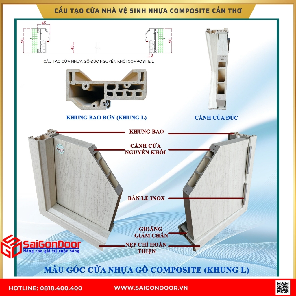 Cấu tạo cửa nhà vệ sinh nhựa composite Cần Thơ