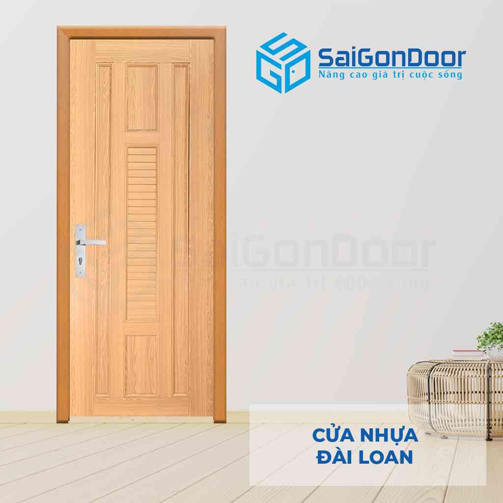  Cửa nhựa Đài Loan màu vàng gỗ nhạt