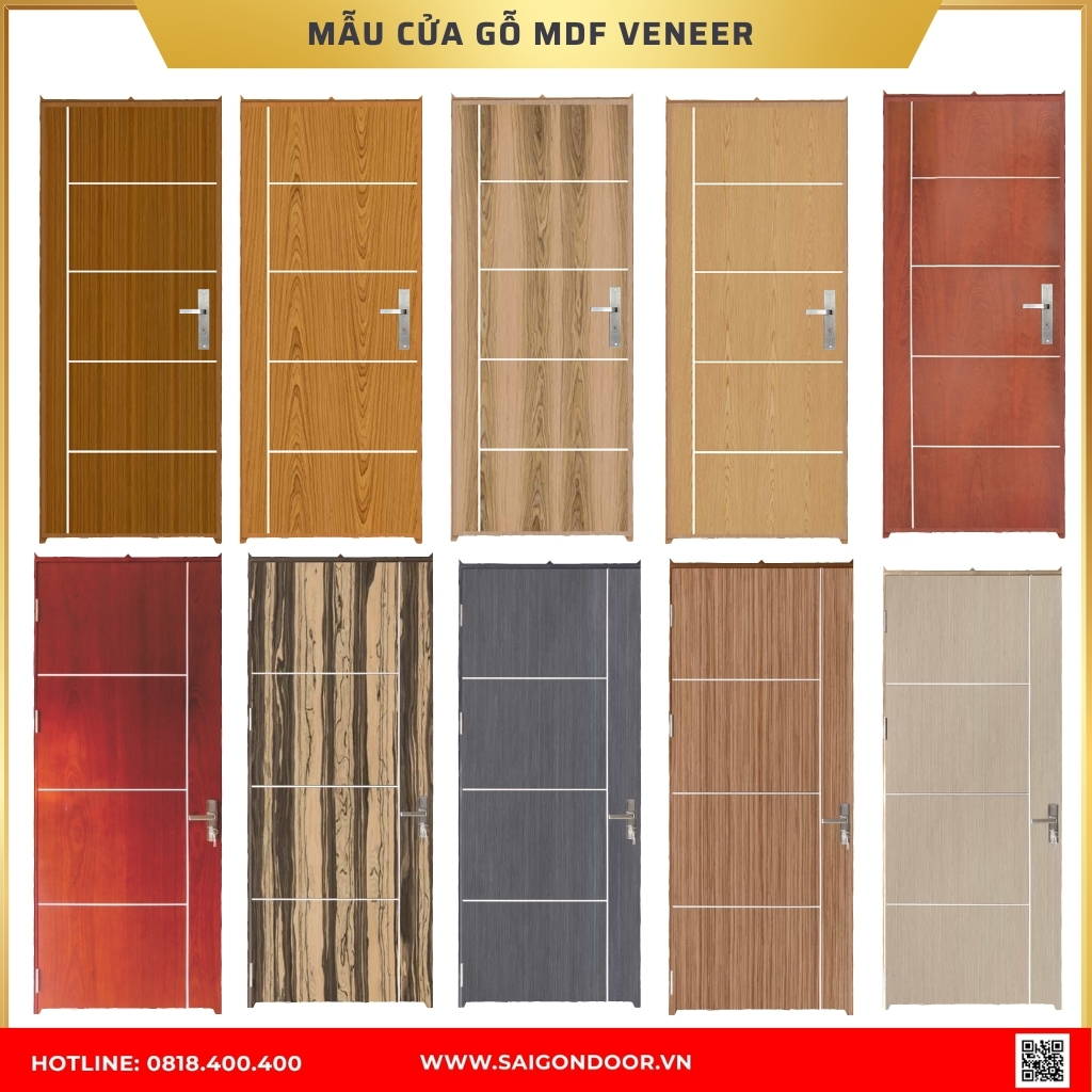 Mẫu cửa gỗ công nghiệp MDF Veneer