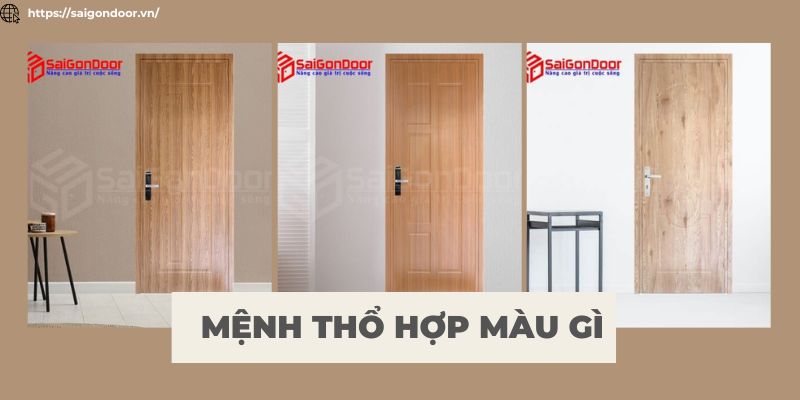 Cửa nhựa giả gỗ màu vàng nâu là sự lựa chọn lý tưởng cho người mệnh thổ