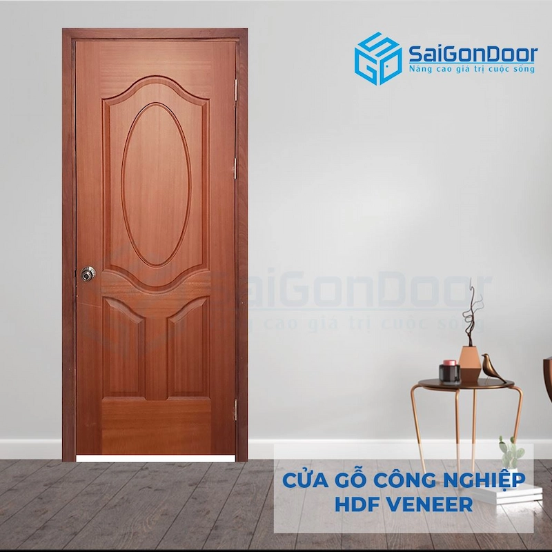 Cửa gỗ công nghiệp HDF Veneer 3A Xoan Đào