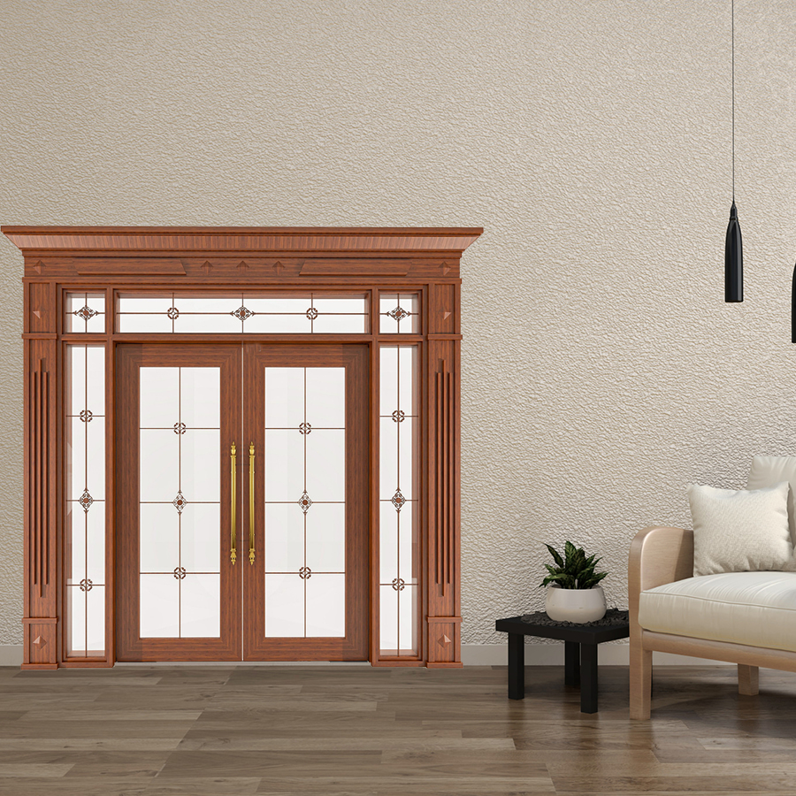 Cửa Nhôm Vân Gỗ 68