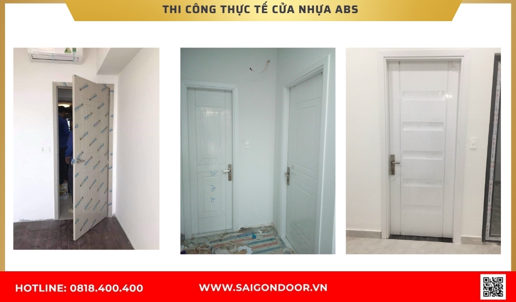 Hình ảnh thi công thực tế cửa nhựa ABS Hàn Quốc