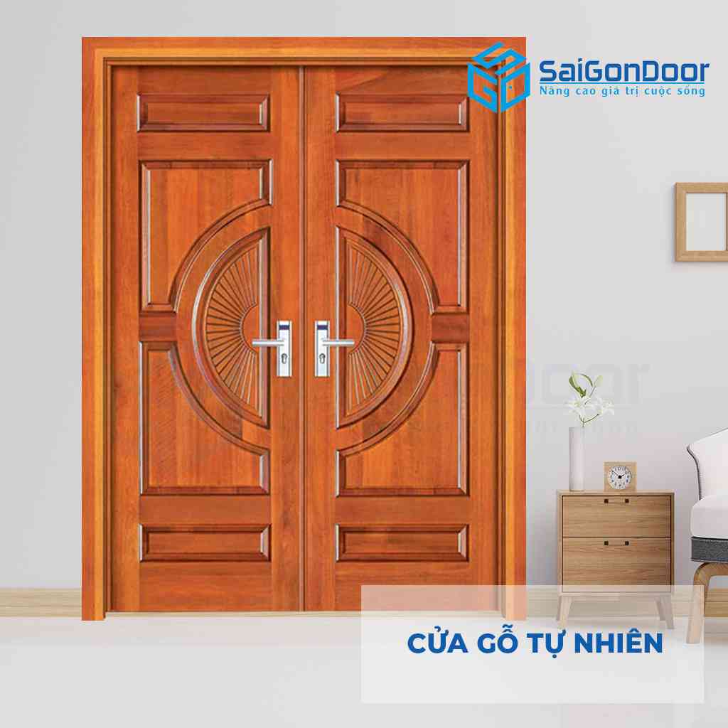 NATURAL WOOD DOOR GTN 2 canh go do