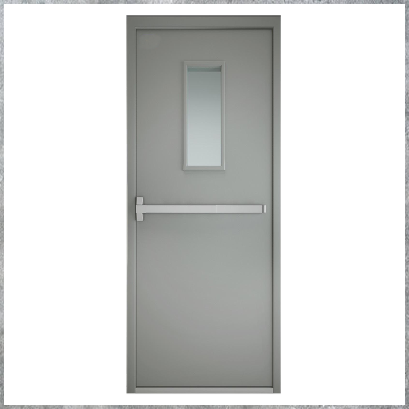 Cửa thép chống cháy TCC 1 cánh ô kính thanh thoát hiểm