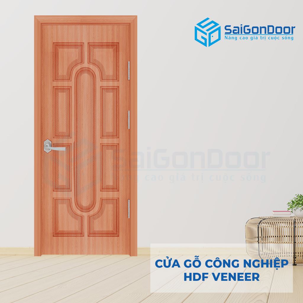 Cửa Gỗ Công Nghiệp HDF Veneer SGD 019 sapele (1)