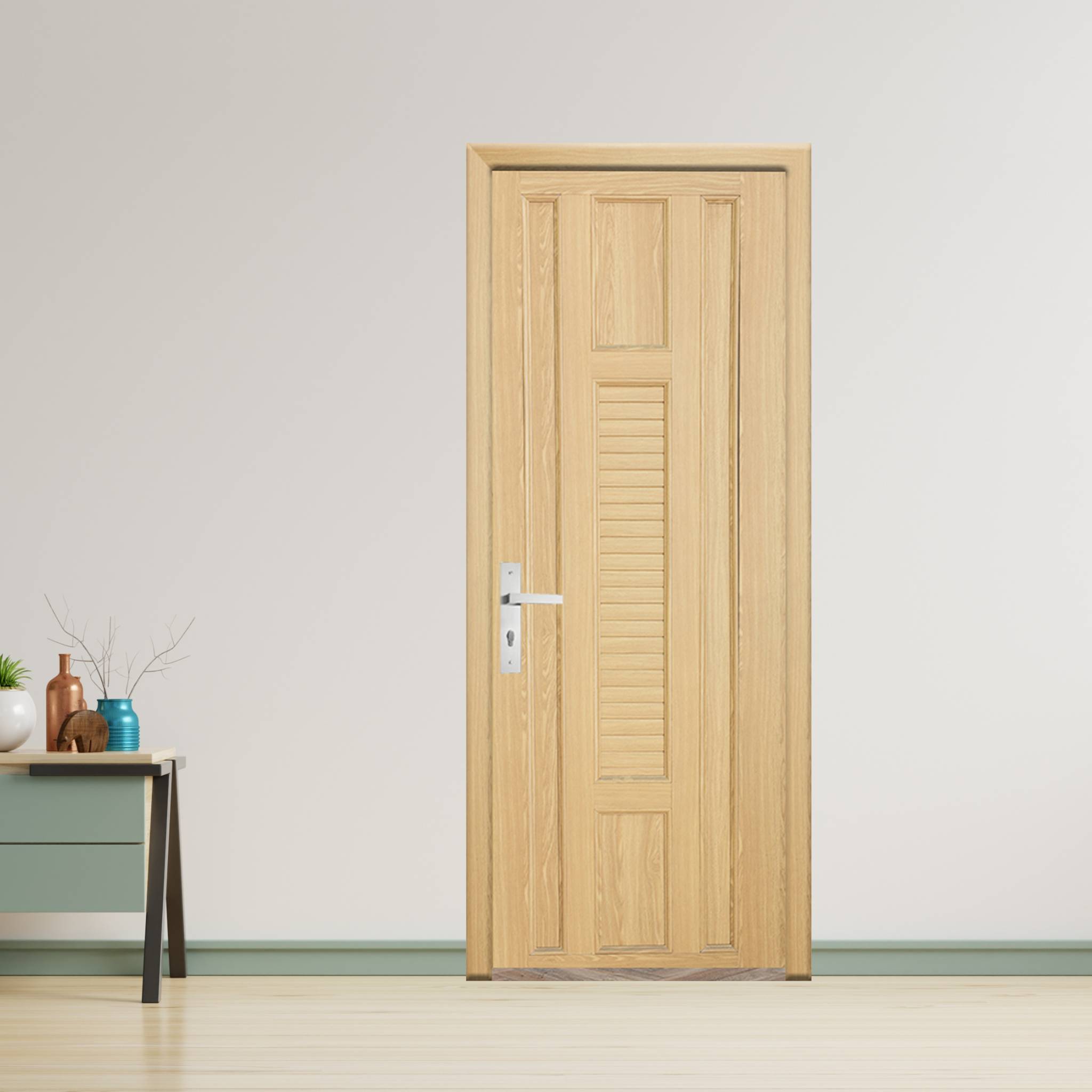 Cửa nhựa gỗ ghép thanh cao cấp NG-O21