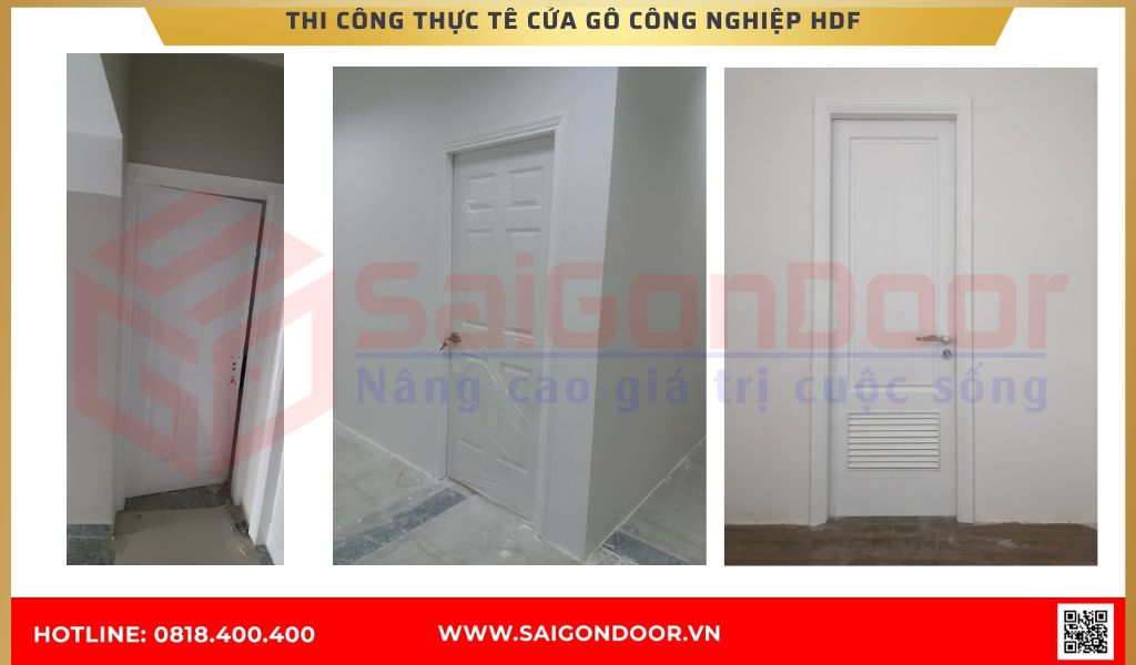 Hình ảnh công trình thực tế cửa gỗ công nghiệp HDF BRVT