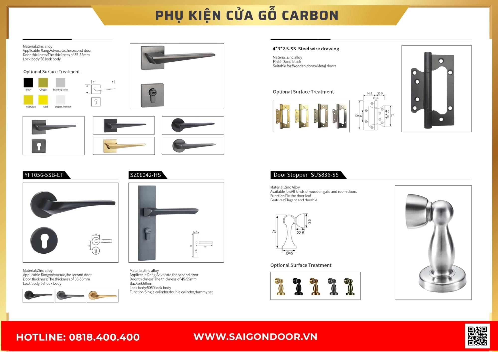 Phụ kiện cửa gỗ carbon 