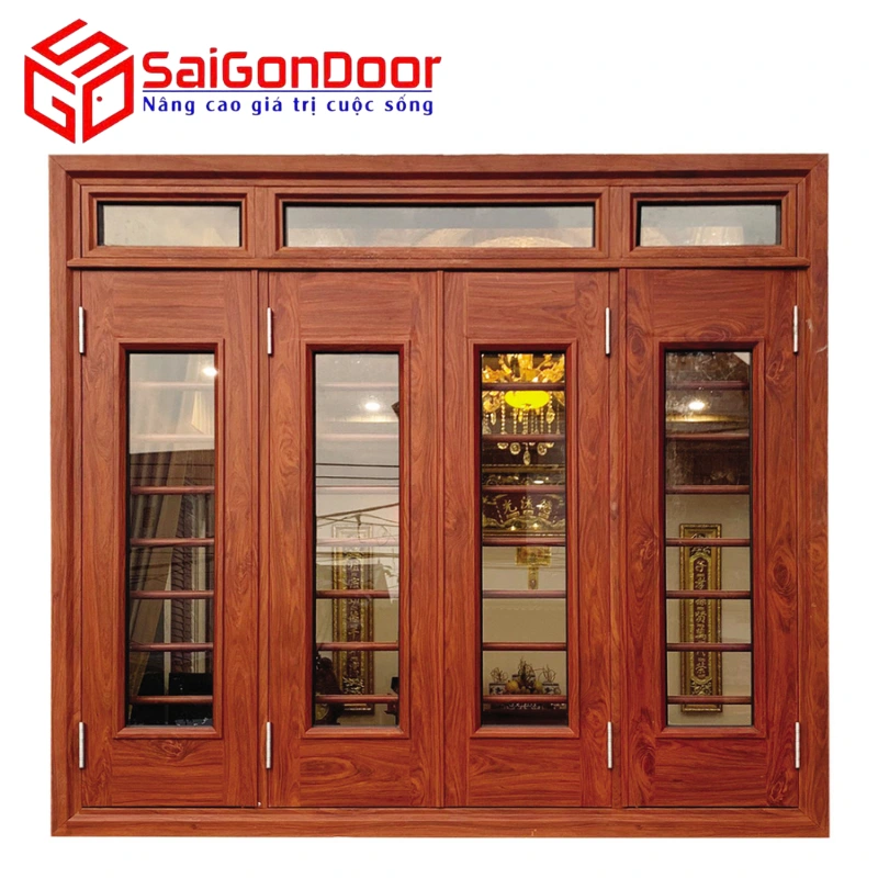 cửa sổ thép vân gỗ cửa sổ thép vân gỗ
