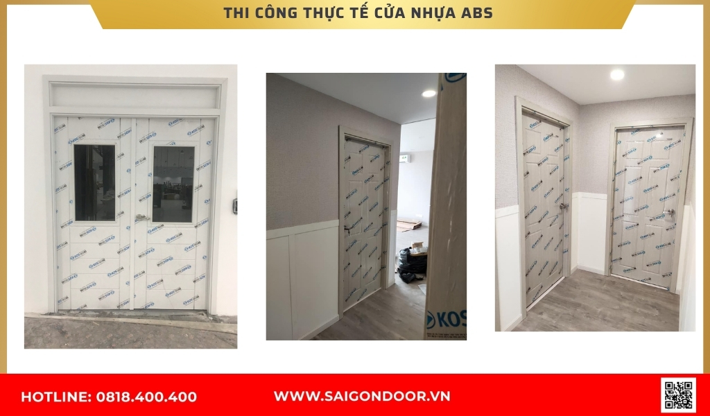 Hình ảnh thi công thực tế cửa nhựa ABS Hàn Quốc