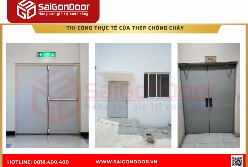 thi công cửa chống cháy 