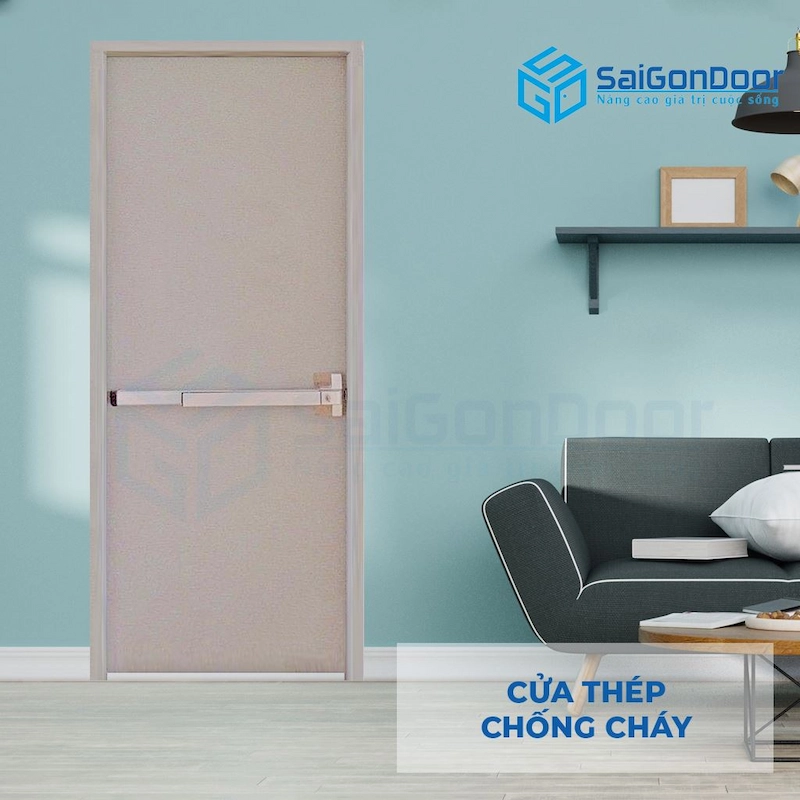 Cửa Thép Chống Cháy TCC P1 Xám Thanh Thoát Hiểm