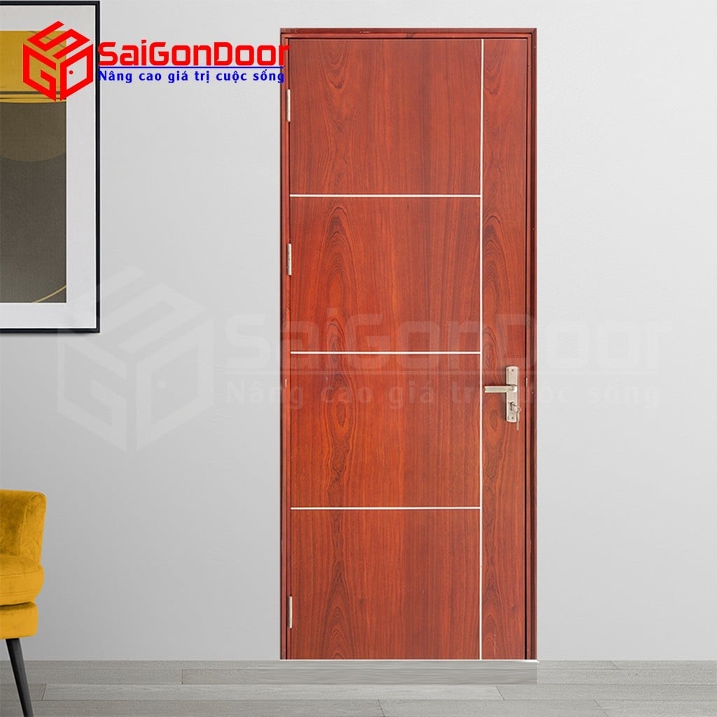 Cửa gỗ công nghiệp MDF Veneer P1R4 Căm-xe