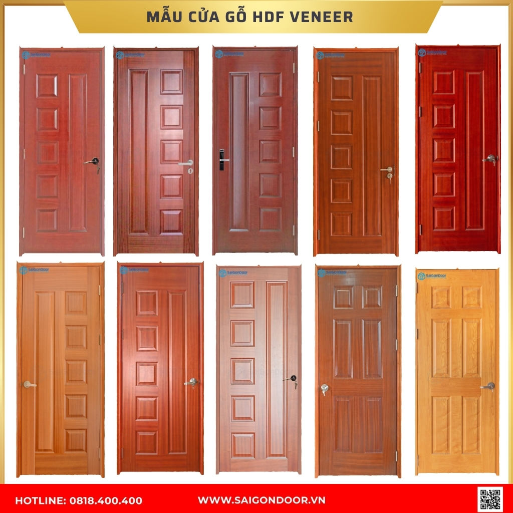 Mẫu cửa gỗ HDF Veneer được ưa chuộng