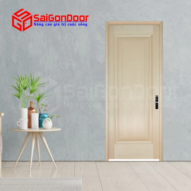 Mẫu cửa gỗ HDF màu pastel nhẹ nhàng