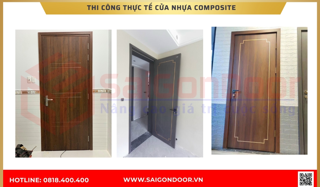 Hình ảnh thi công thực tế cửa nhựa composite