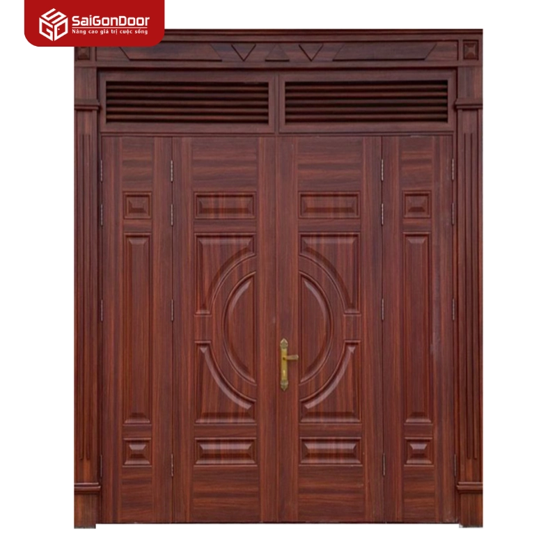 Cửa thép vân gỗ 2 cánh