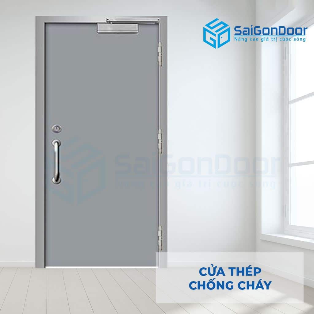 Cửa Thép Chống Cháy TCC Cua thep chong chay mau thong dung 1