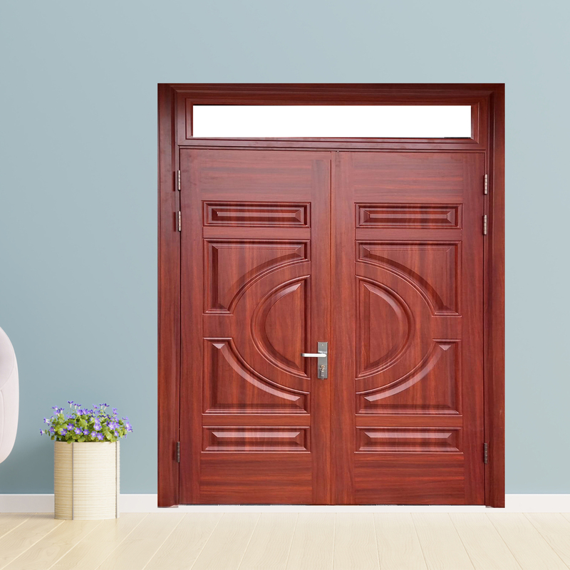 Cửa Thép Vân Gỗ 2 Cánh Bền Đẹp Cho Cửa Đi Chính