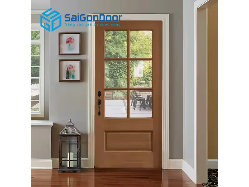 ấu tạo chi tiết của dòng cửa gỗ kính cường lực tại Saigondoor 