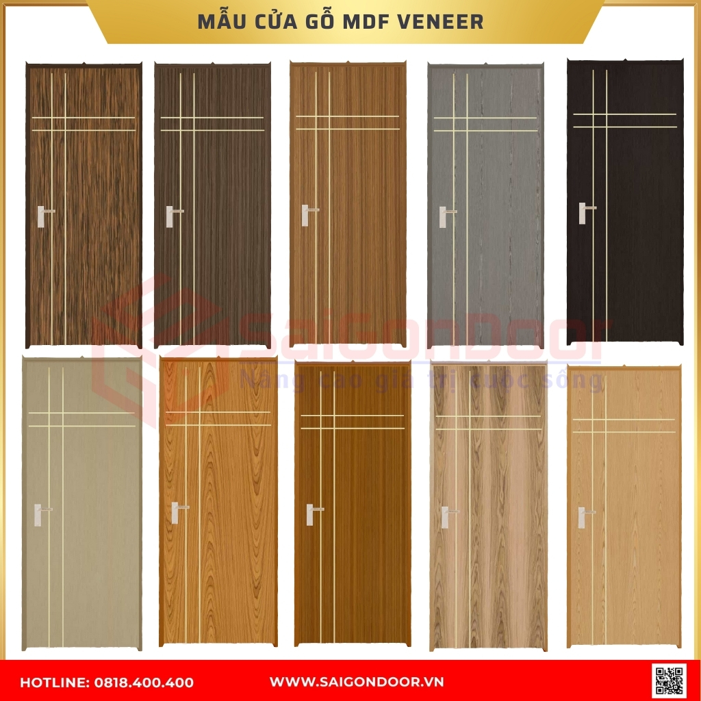 Mẫu cửa gỗ MDF Veneer được ưa chuộng